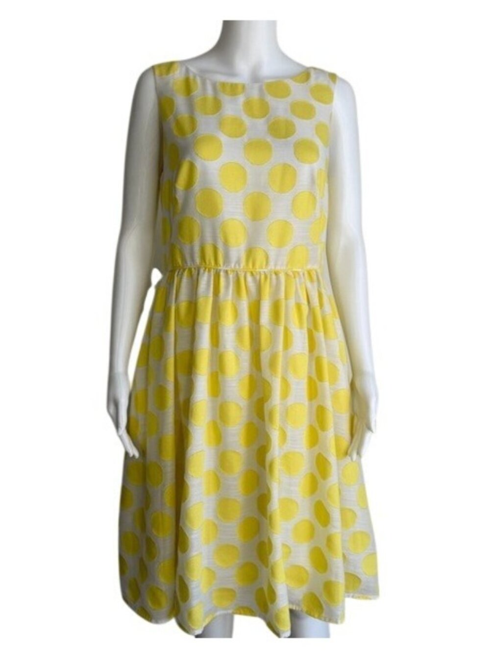 LOFT Yellow Polka Dot Sleeveless Dress – Size 8